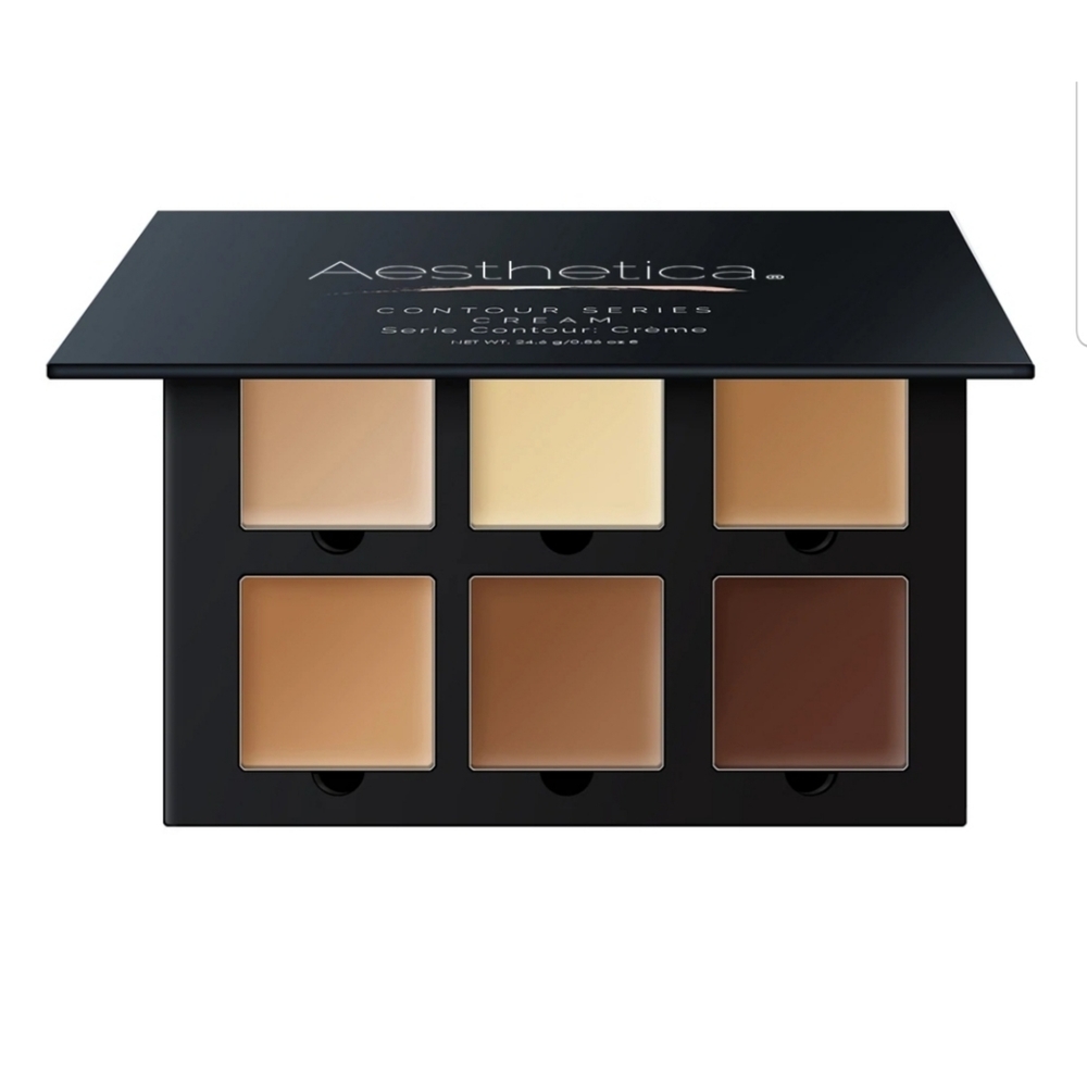 Aesthetica contour series 6 pan cream contour travel kit fair- dark skin tones